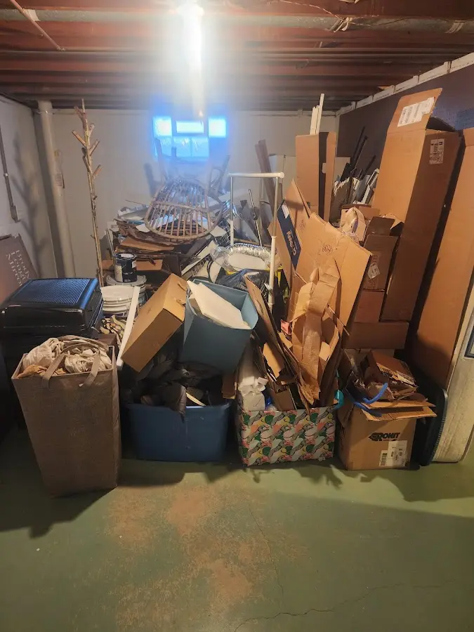 Roll-off dumpster container at job site for 6 Yard Dumpster Rental in Elk Ridge